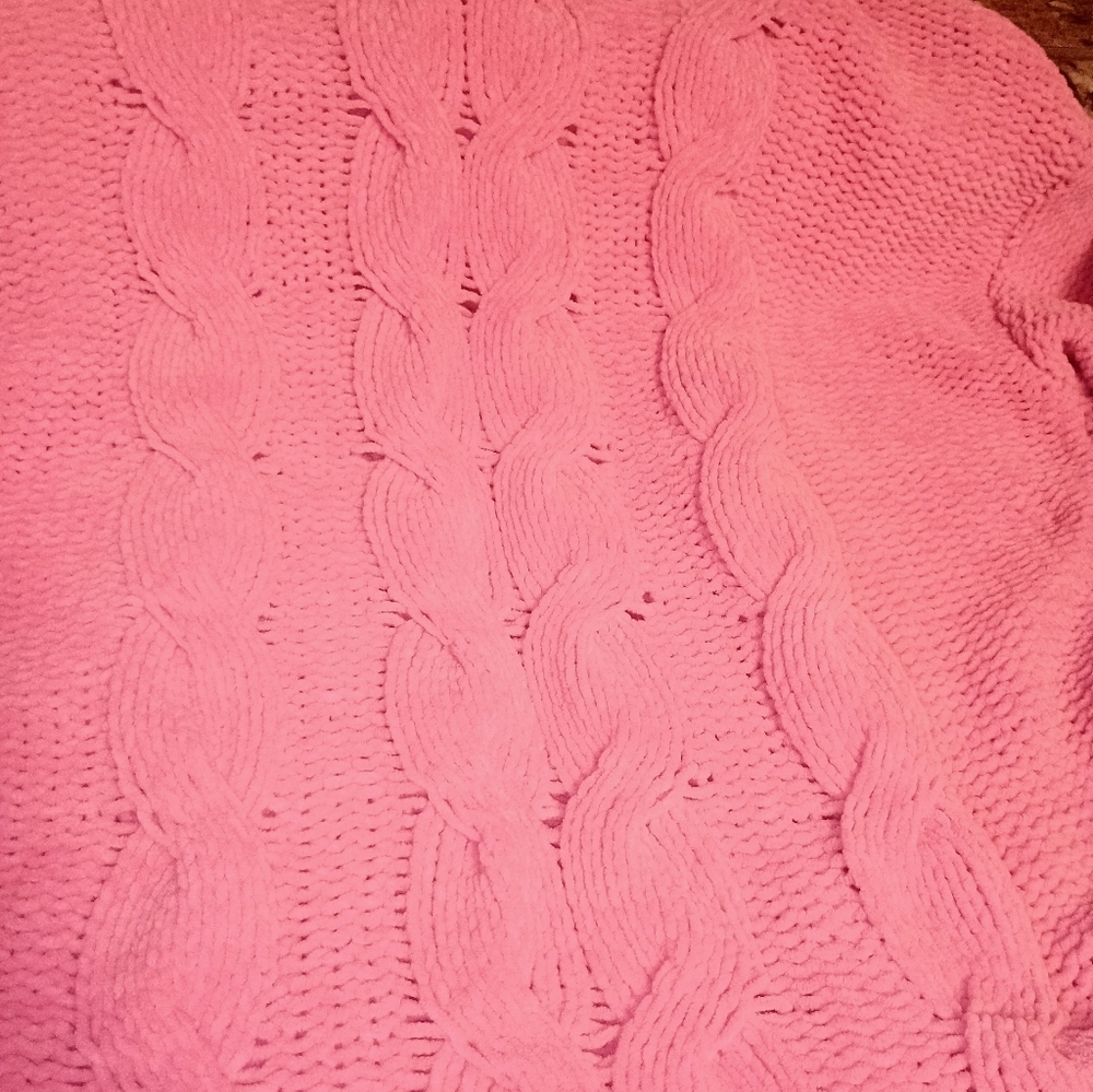 American Eagle Outfitters Pink Cable Knit Sweater Girls Size Small - Picture 4 of 4
